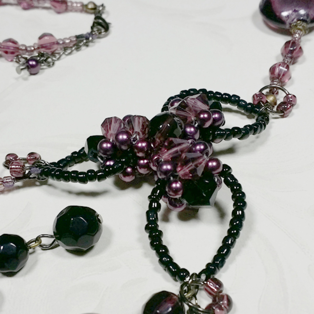Asymmetric Black/Purple necklace